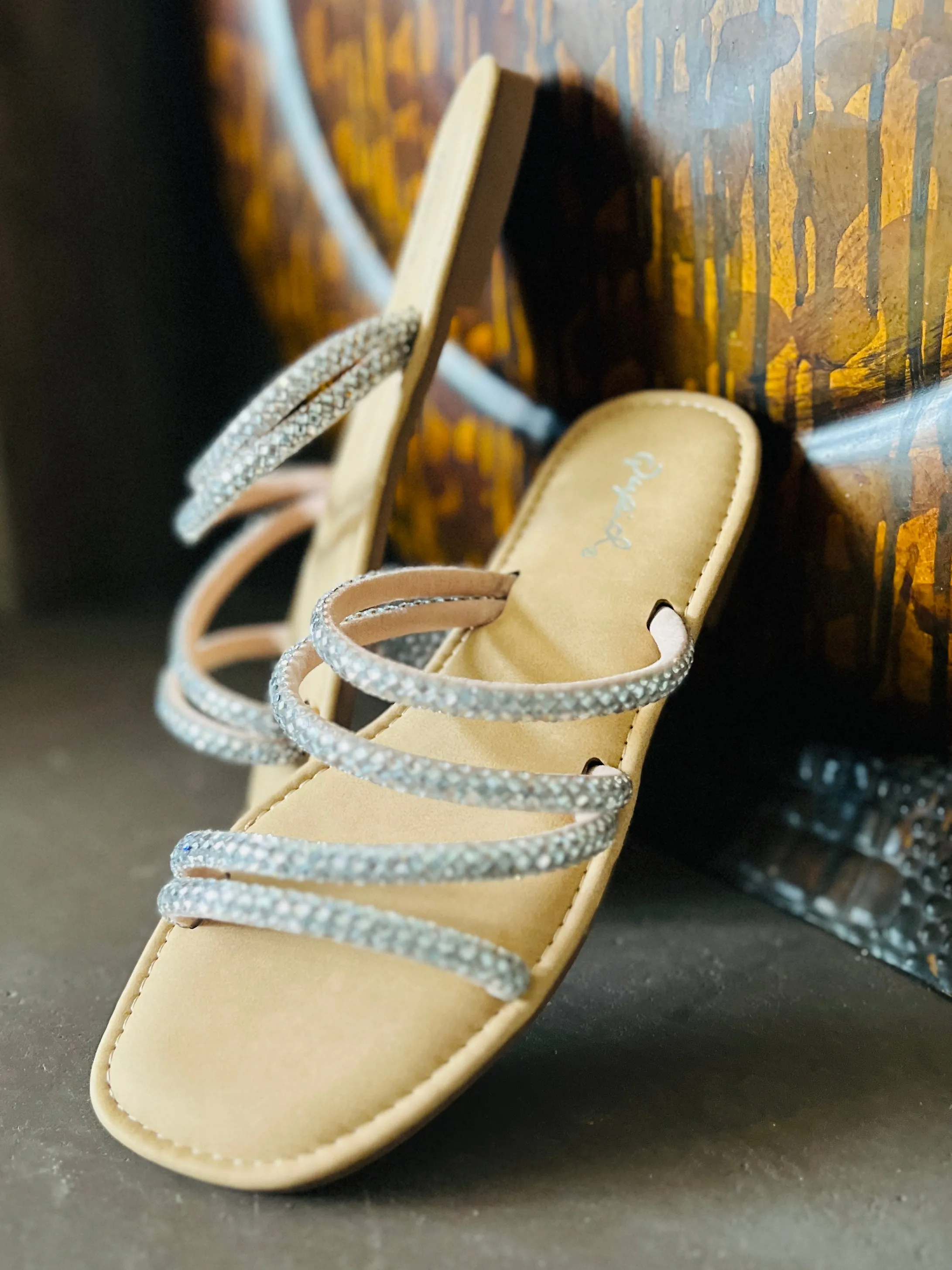 Kiowa Clear Rhinestone Strappy Sandal*