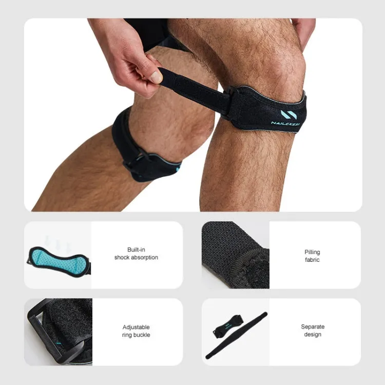 NAILEKESI Sports Knee Brace Running Jump Rope Knee Protector, Size: One Size(Black Green)