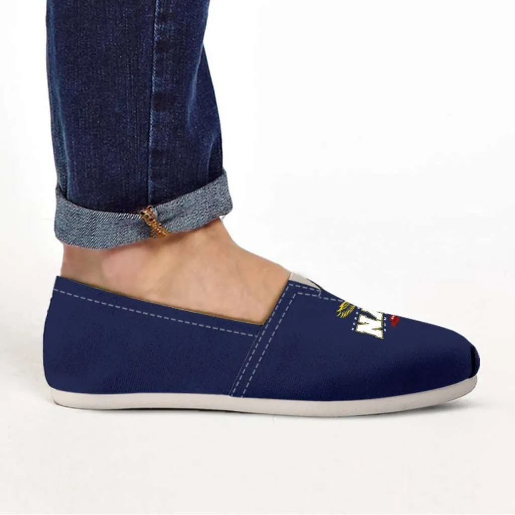 Navy Wings Casual Canvas Slip on Shoes Women's Flats
