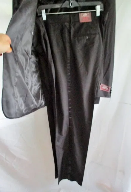 NEW HOUSE OF ST. BENETS Tuxedo Sport Jacket Blazer Suit Pant 44L 38W BLACK Formal Wedding