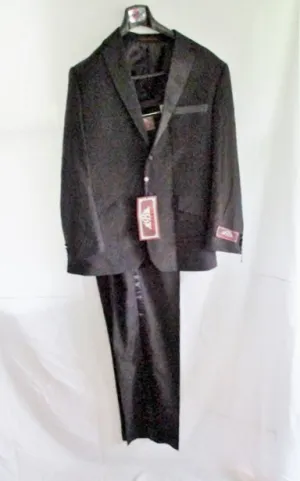 NEW HOUSE OF ST. BENETS Tuxedo Sport Jacket Blazer Suit Pant 44L 38W BLACK Formal Wedding