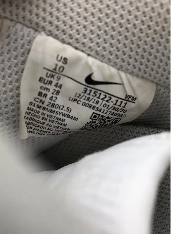 Nike Men's Air Force 1 '07 315122-111 White Athletic Shoes - Size 10