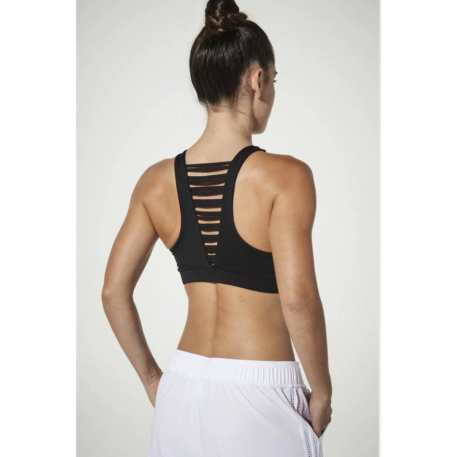 No Strings Attached Black Sports Bra