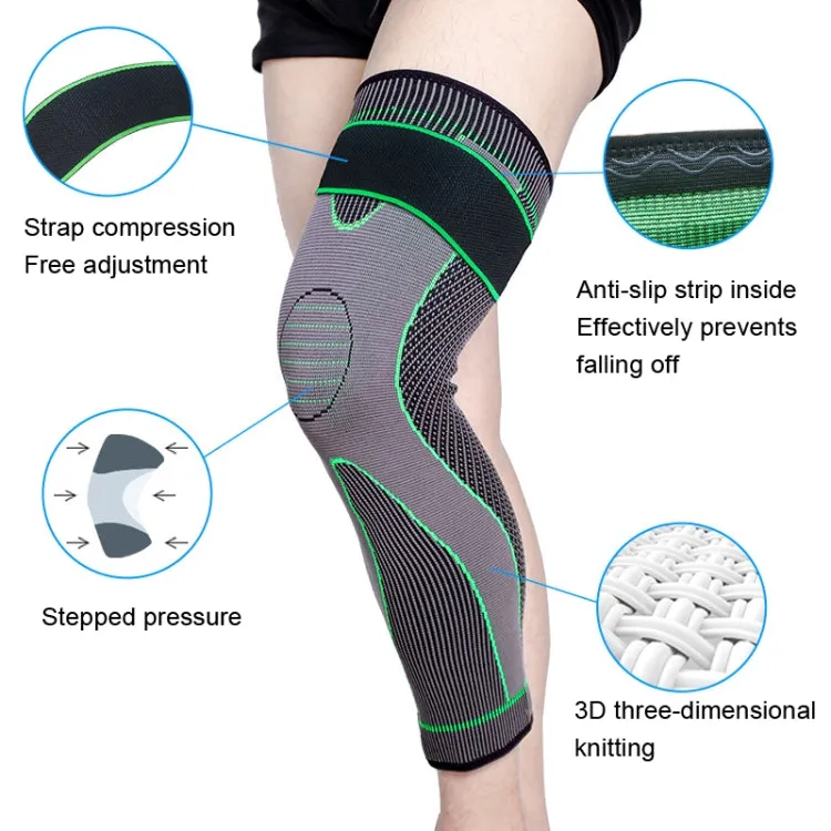 Nylon Knitted Riding Sports Extended Knee Pads, Size: M(Red Anti-slip)