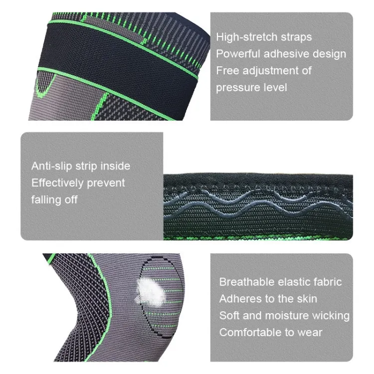 Nylon Knitted Riding Sports Extended Knee Pads, Size: XL(Green Basic)