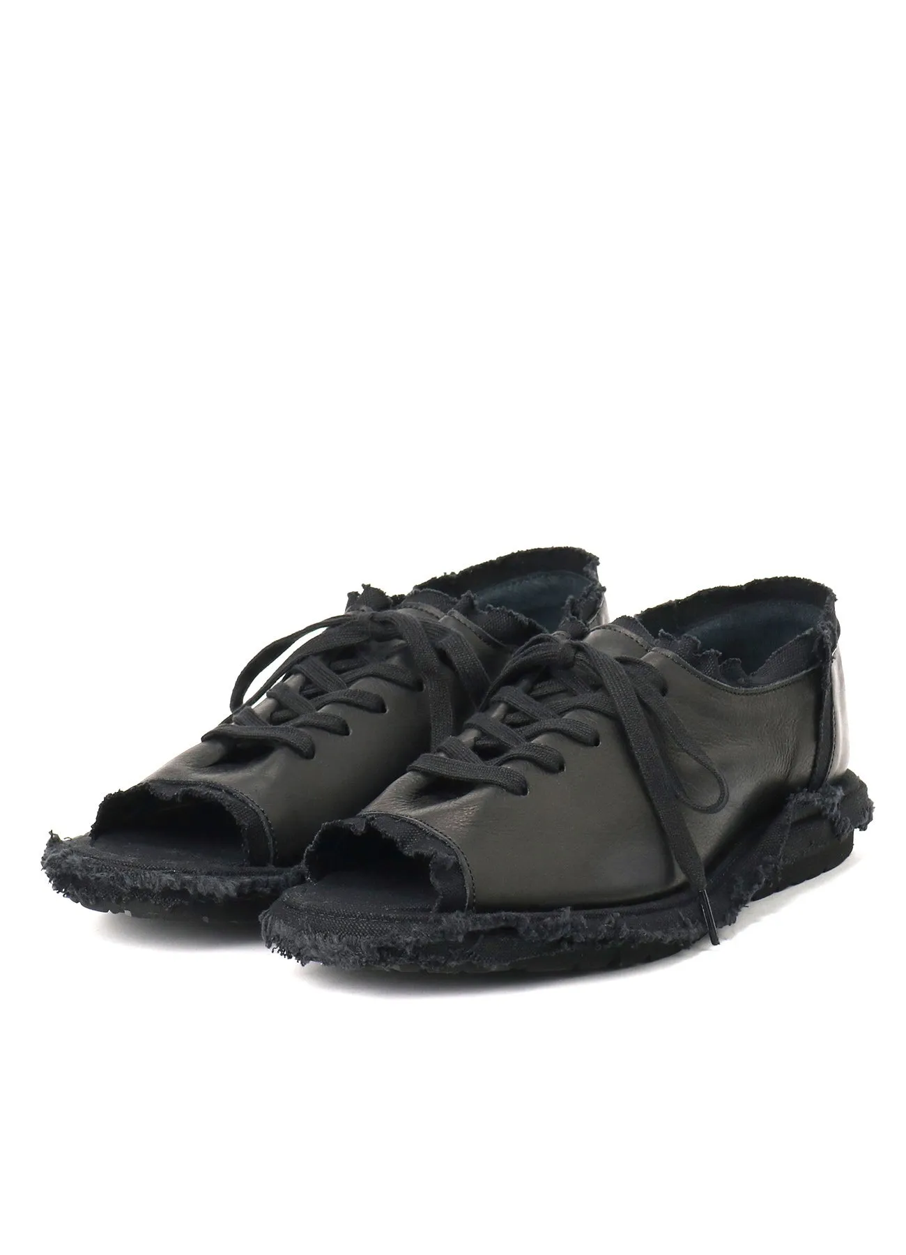 OIL SOFT LEATHER TOE CUT LOW SHOES