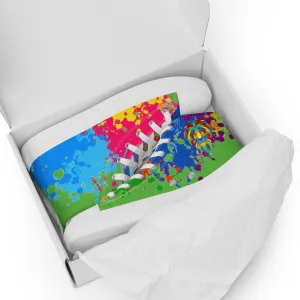 PORCHBOYZ (GREEN) PAINT SPLATTER Men’s high top canvas shoes
