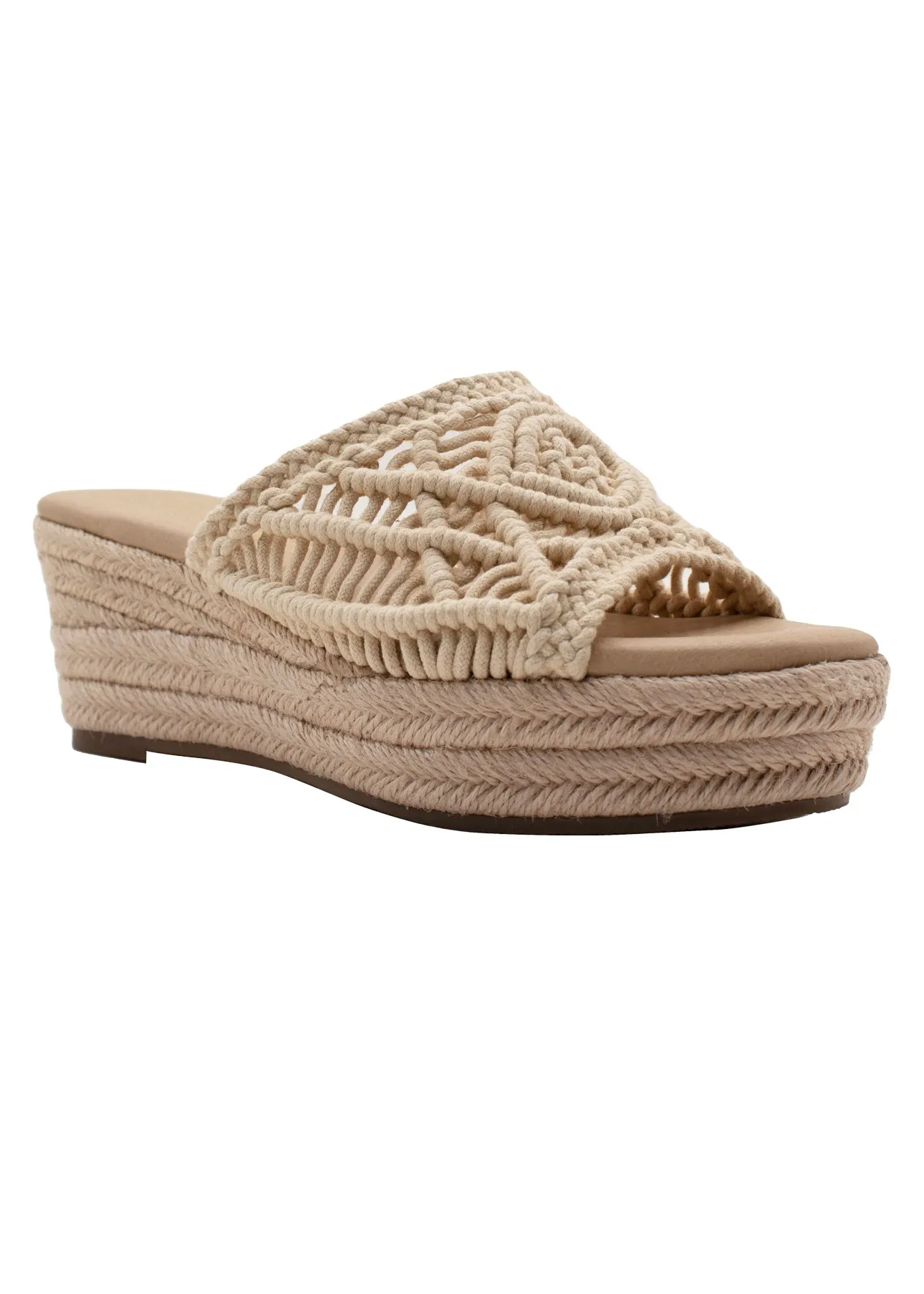 PV Footwear Eureka Macrame Slide - Natural
