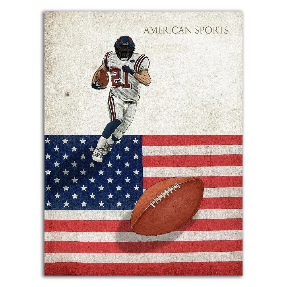 "American Sports: Football 1" by GraphINC, Print on Canvas, Ready to Hang