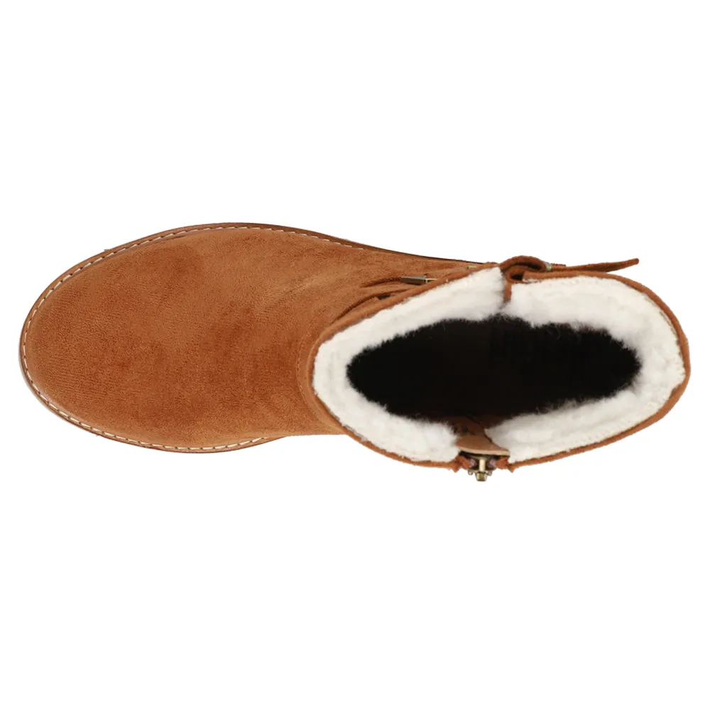 Receipts Round Toe Zippered Boots