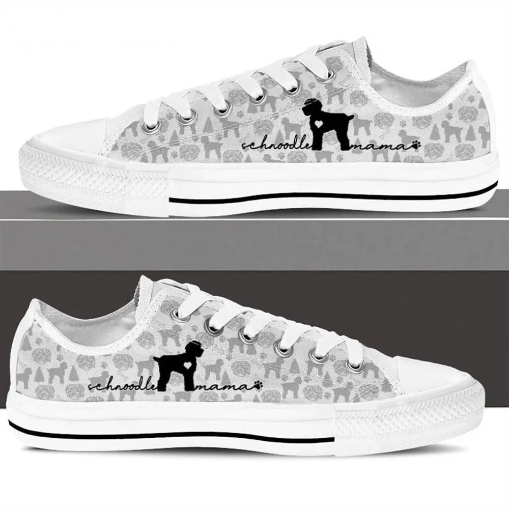 Schnoodle Low Top Shoes - Dog Walking Shoes Men Women, Dog Printed Shoes, Canvas Shoes For Men, Women