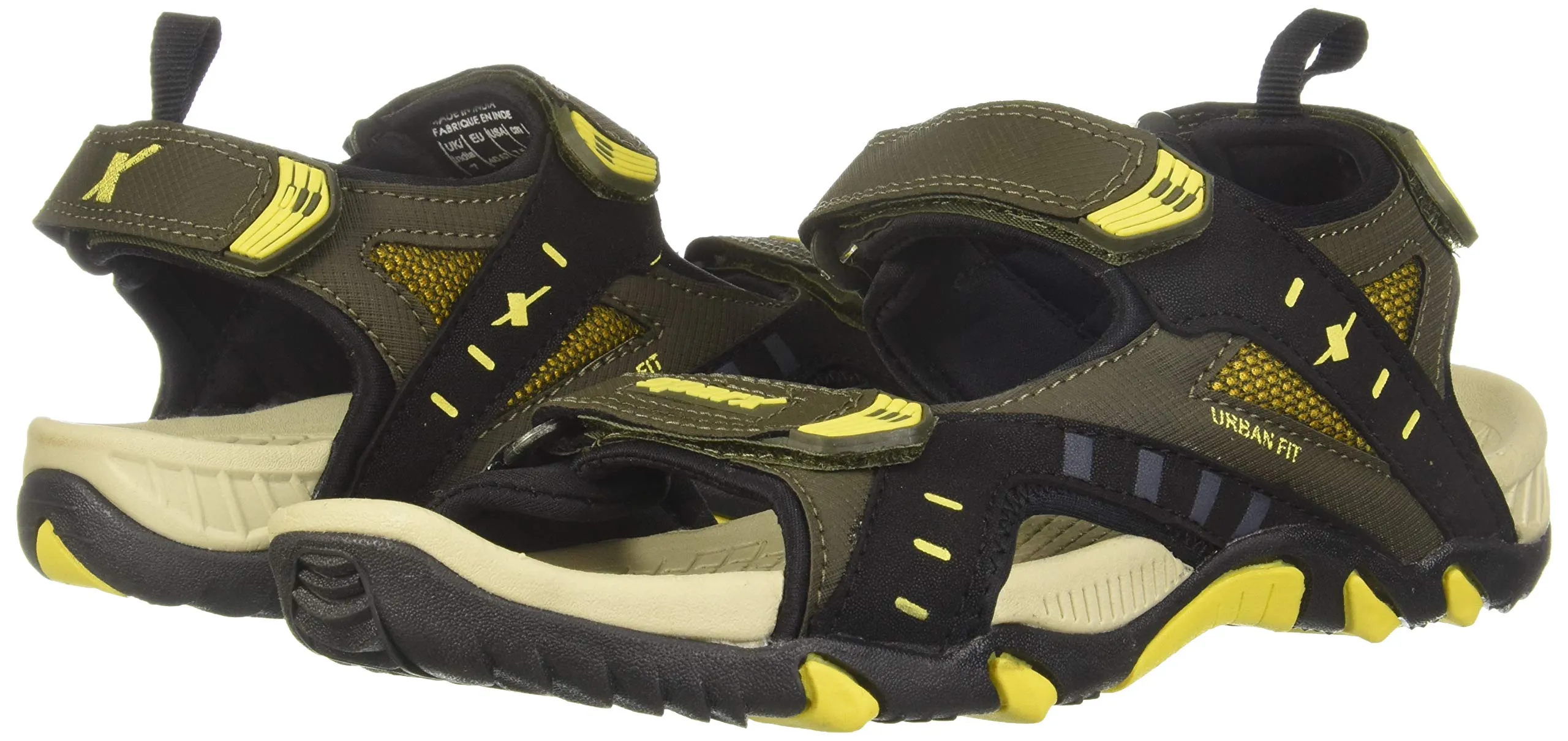 SPARX mens SS 485 | Latest, Daily Use, Stylish Floaters | Yellow Sport Sandal - 10 UK (SS 485)