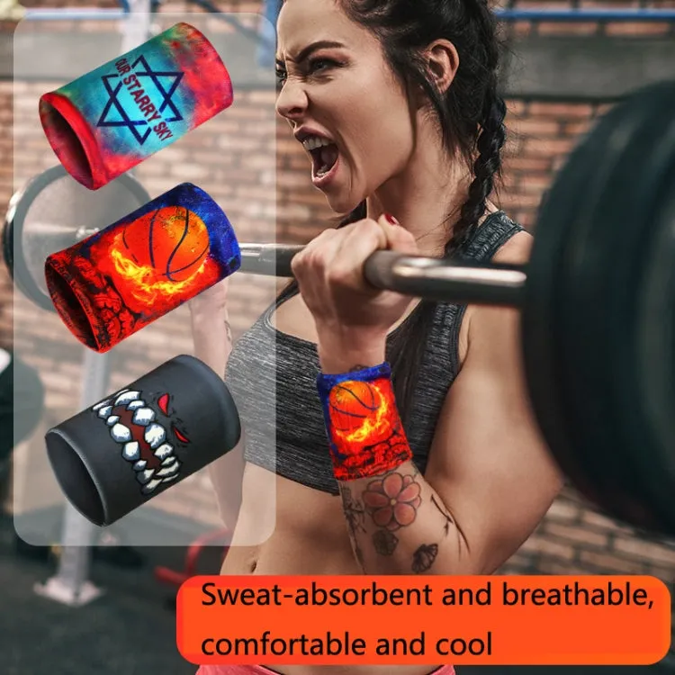 Sports Fitness Elastic Wristbands Absorbing Sweat Playing Ball Riding Wiping Sweat Cold Wristbands, Specification: S(Basketball)
