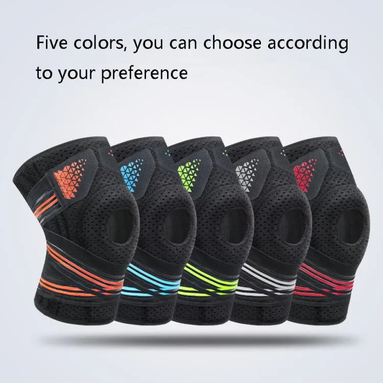 Sports Spring Supported Knee Brace Compression Protection Patella Riding Protective Gear, One Size(Black / Sky Blue)