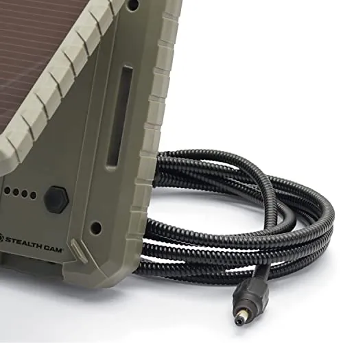 Stealth Cam Durable Sol-Pak Solar Battery Pack | 12V Solar Power Panel, 1000 MAH Rechargeable Battery & 10ft Insulated Cable | Compatible with All Wireless/Cellular Trail Cameras