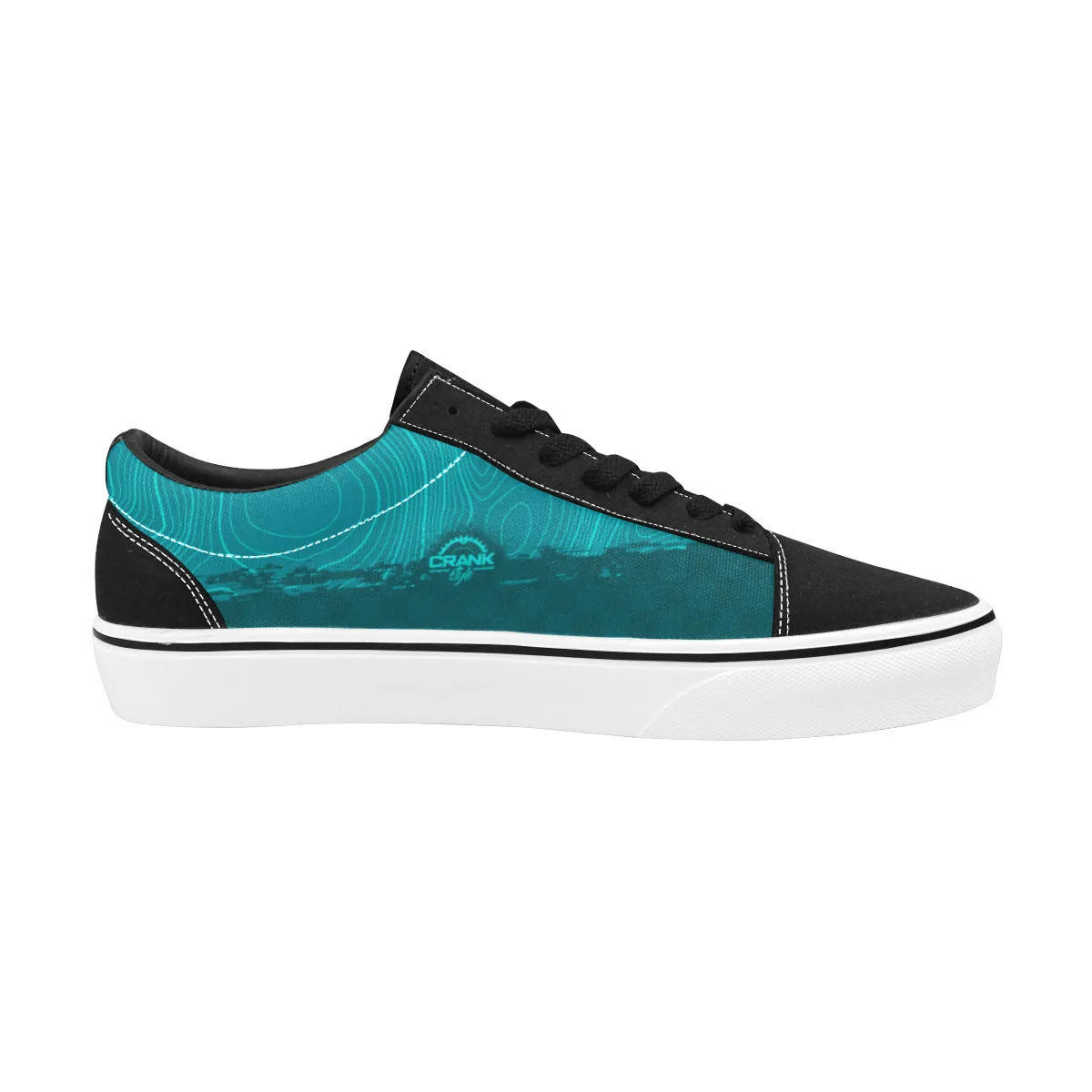Teal Topo Check Lace-Up Suede/Canvas