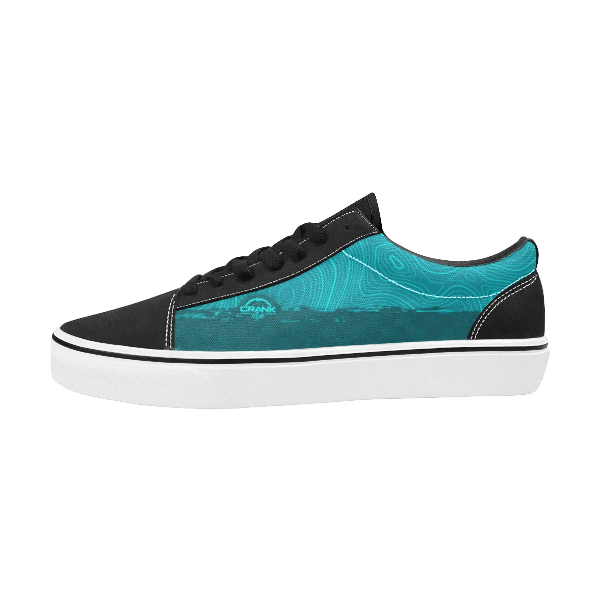 Teal Topo Check Lace-Up Suede/Canvas