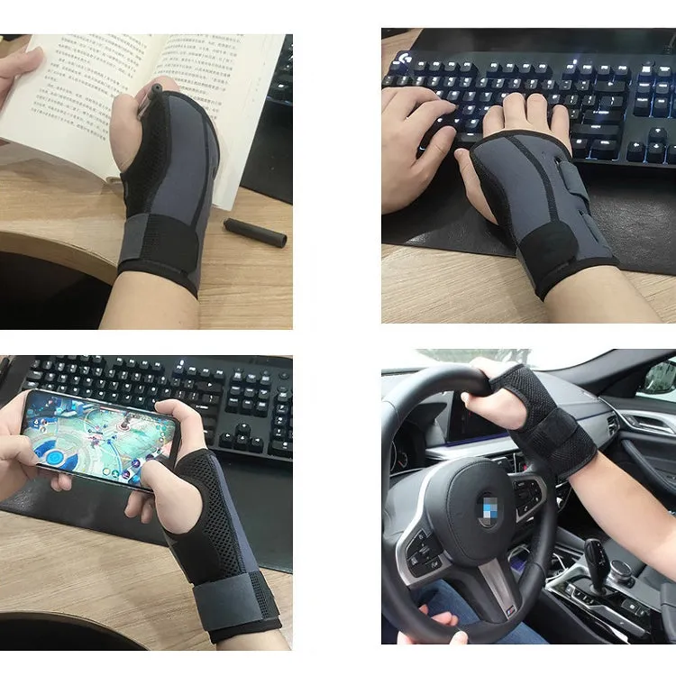 Two-Way Compression Stabilized Support Plate Wrist Brace Fracture Sprain Rehabilitation Wrist Brace, Specification: Left Hand M (Black)