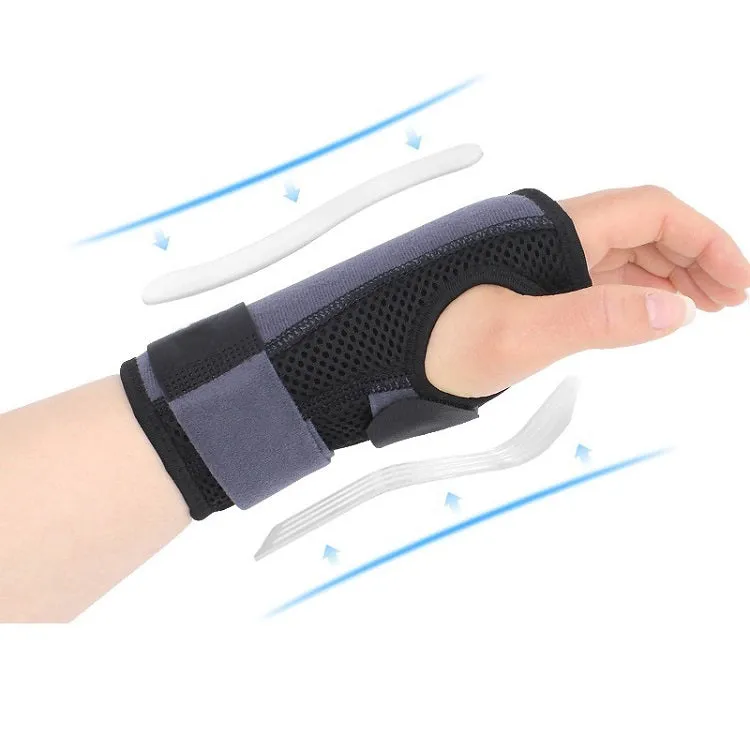 Two-Way Compression Stabilized Support Plate Wrist Brace Fracture Sprain Rehabilitation Wrist Brace, Specification: Left Hand M (Black)