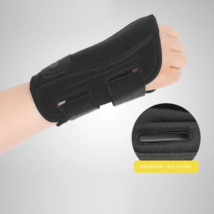 Two-Way Compression Stabilized Support Plate Wrist Brace Fracture Sprain Rehabilitation Wrist Brace, Specification: Left Hand M (Black)