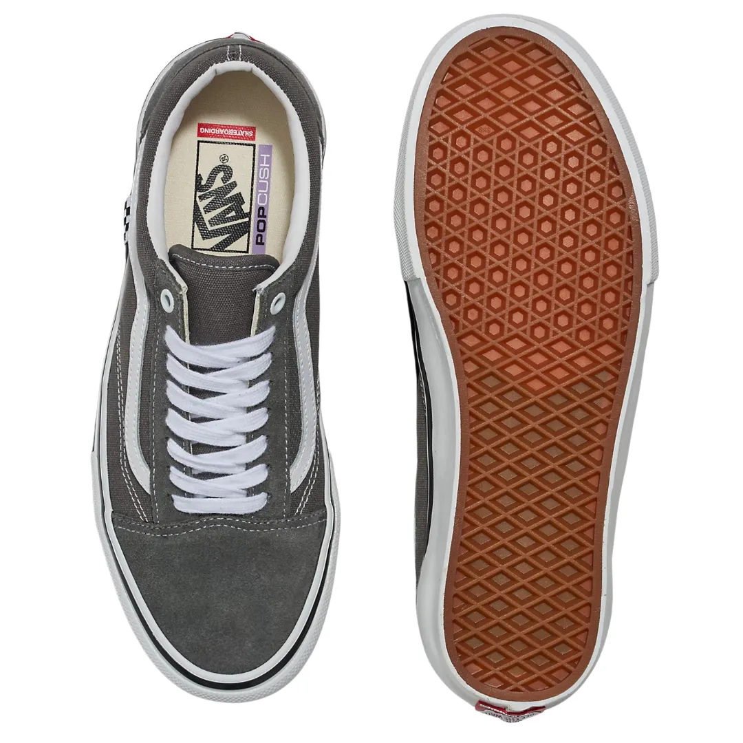 Vans Skate Old Skool Pewter (Grey) / White Skate Shoes