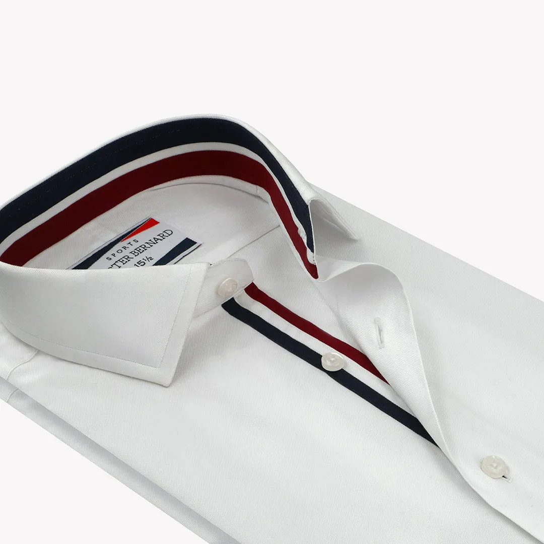 White Tri-Band Inlay Sports Collection Formal Shirt OL-158