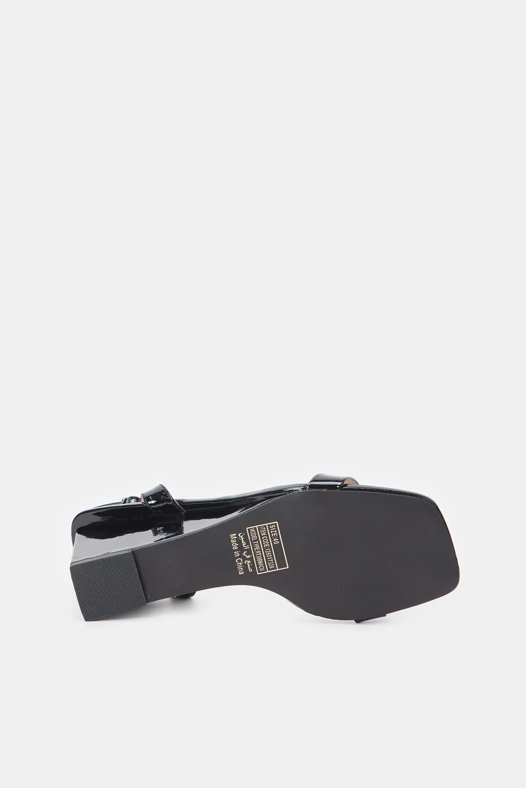 Women Shiny Black Patent Wedges